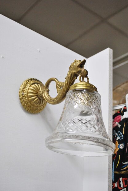 Apliques pared bronce y cristal - Imagen 3