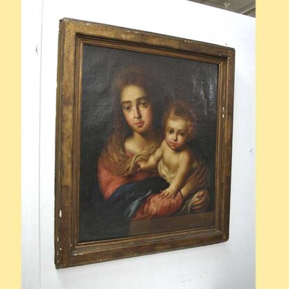 Pintura óleo Virgen y Niño